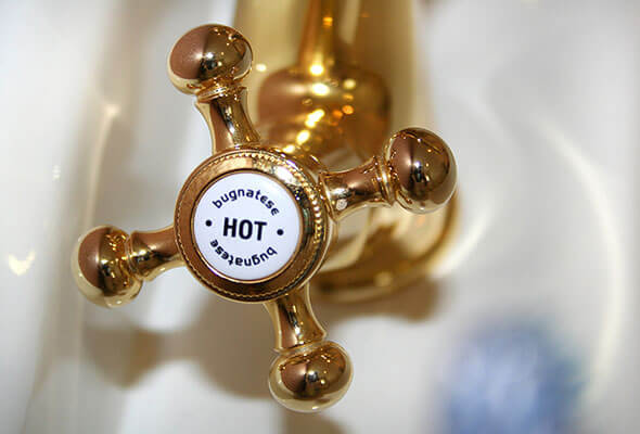 gold hot water knob